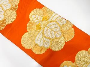 アンティーク　桐菊模様織出し袋帯（材料）